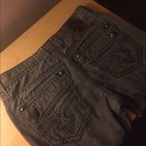 CHARCOAL/GREY ROCK REVIVAL DENIM JEANS