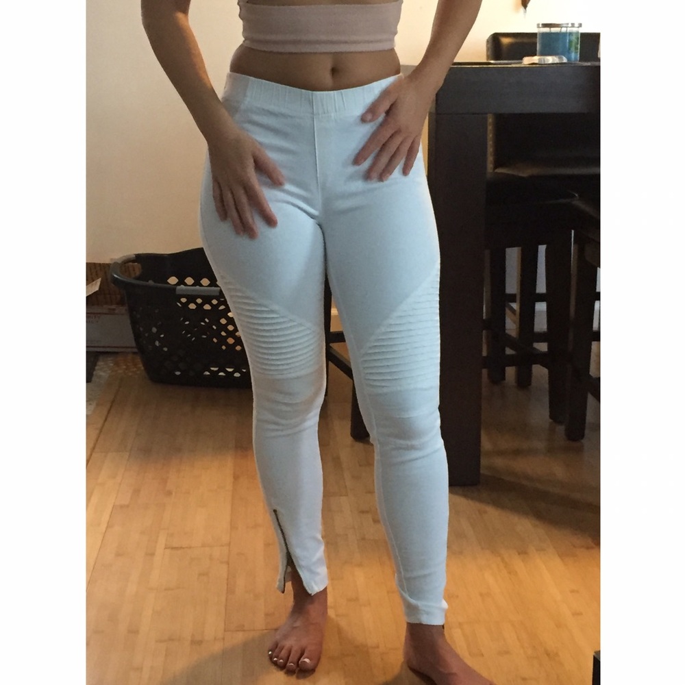 White motor jean leggings [more colors available]