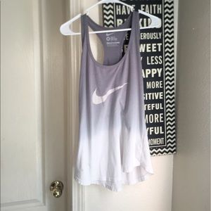 Divided colors grey and white nike tank top
