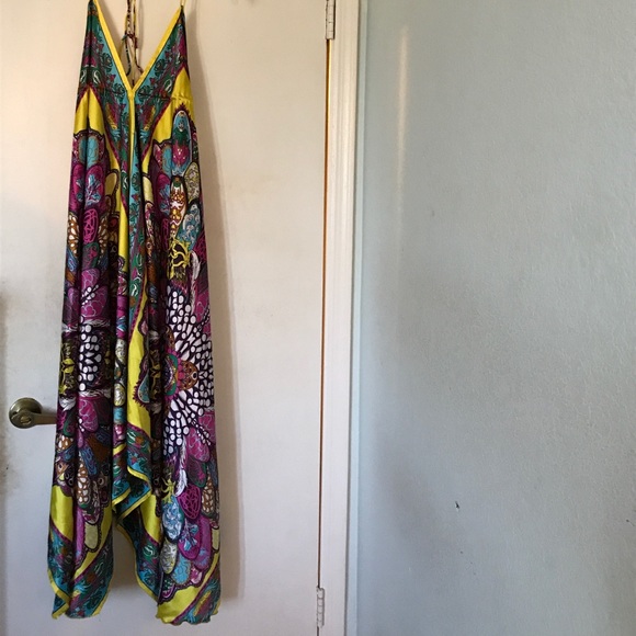 Silk patterned tie up dress - Picture 3 of 5