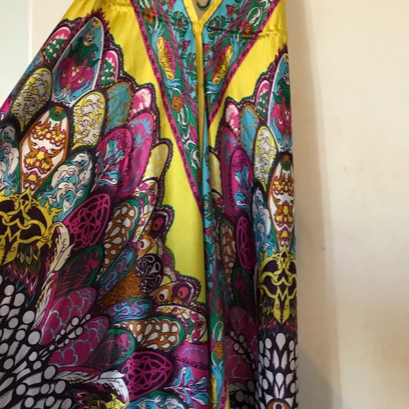 Silk patterned tie up dress - Picture 4 of 5