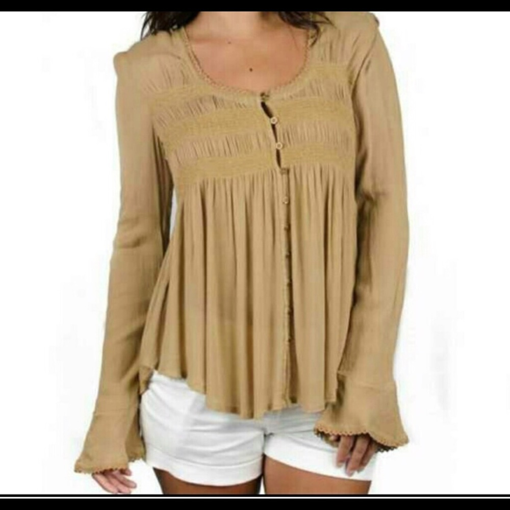 Free people bluebird smocked top