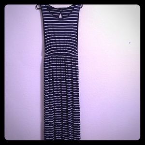 Navy/ White Striped Maxi Dress