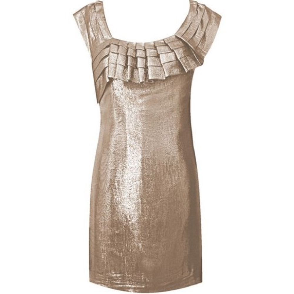 Rose gold dress, with optional belt