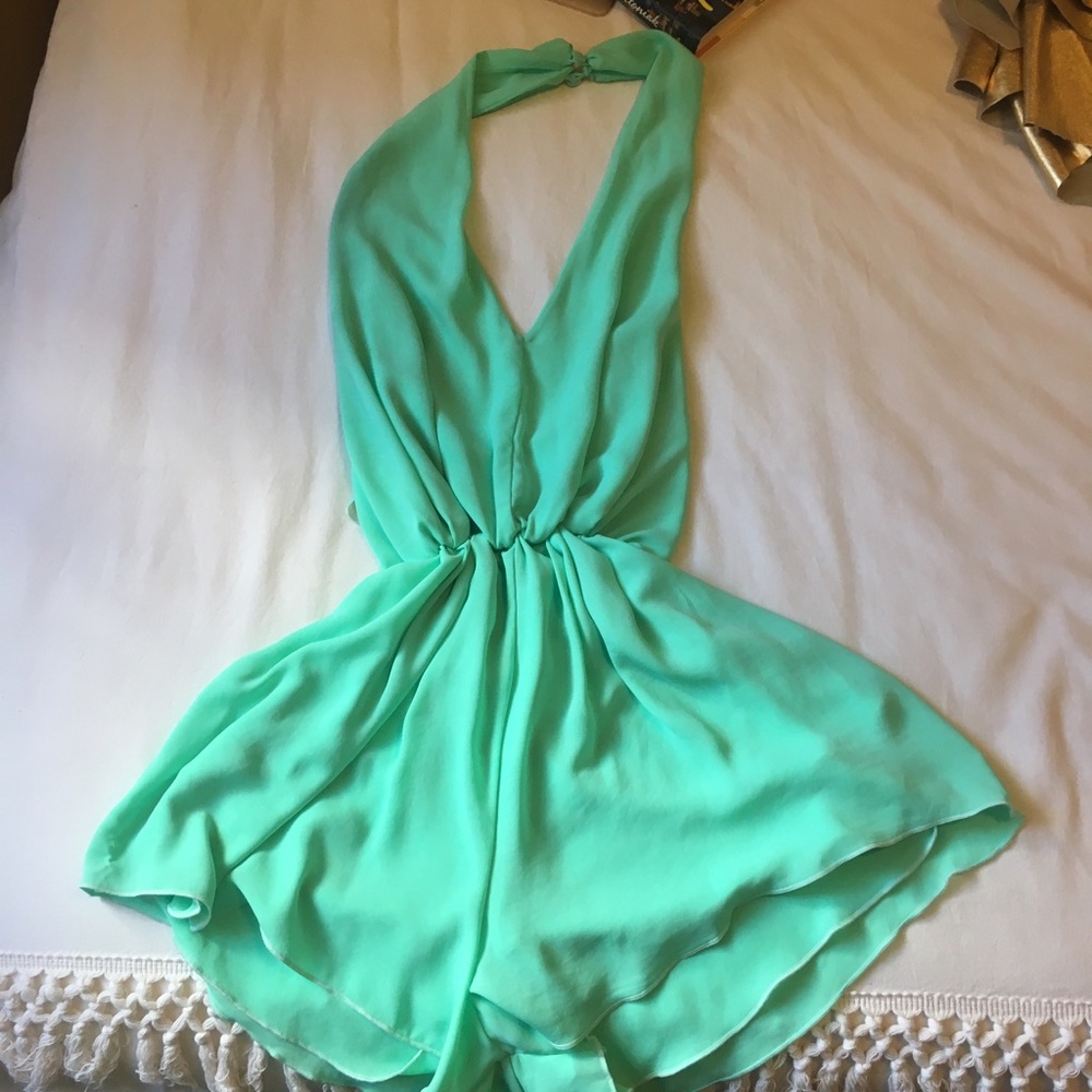 Mint LF Halter Romper