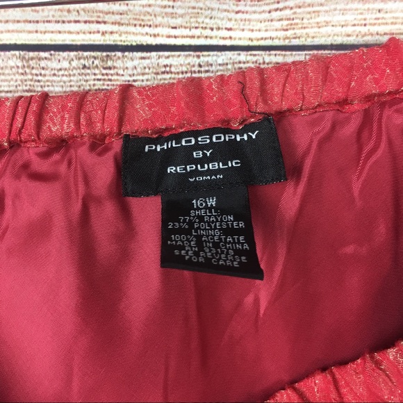 PHILOSOPHY REPUBLIC Crinkle Flares Skirt Size 16W - Picture 2 of 5