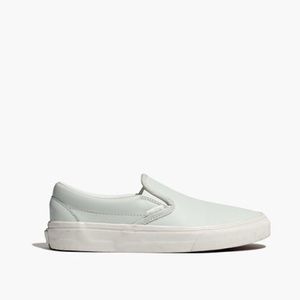 Vans Classic Slip-On Sneakers in Mint Leather
