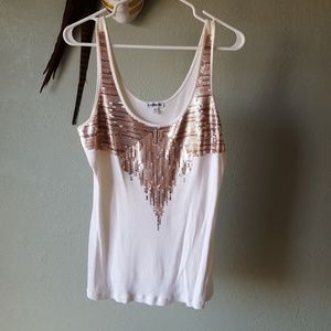 Gold/Copper sequin tanks