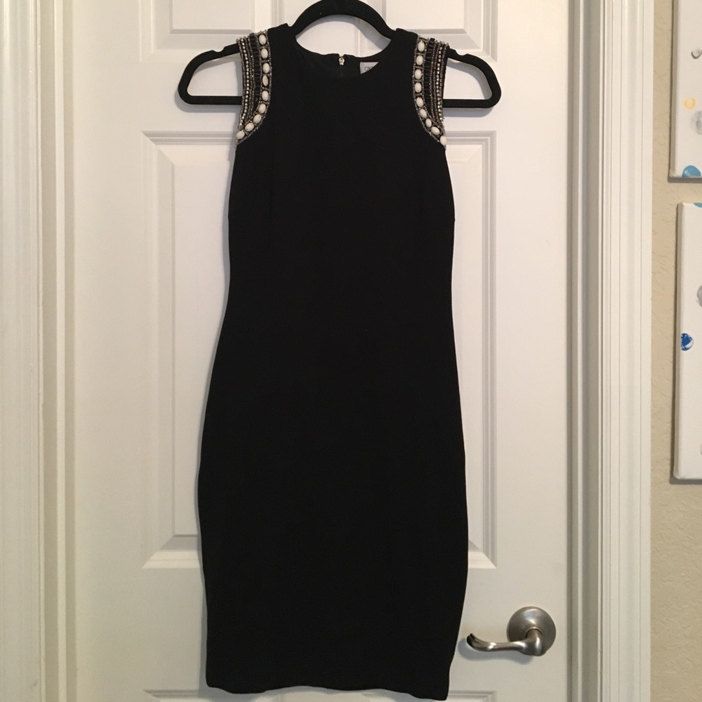 Black Dress with Beaded Detailing