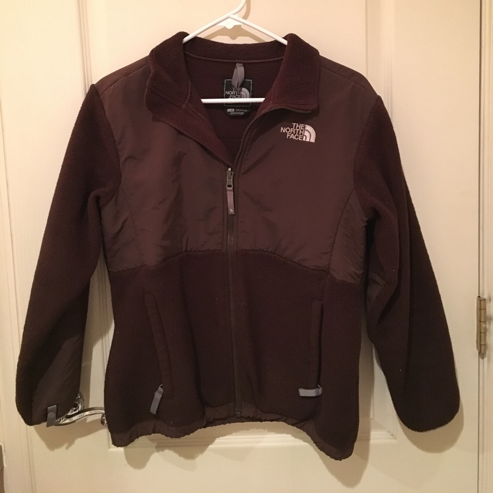 Brown NORH FACE Fleece. Fits small adults.