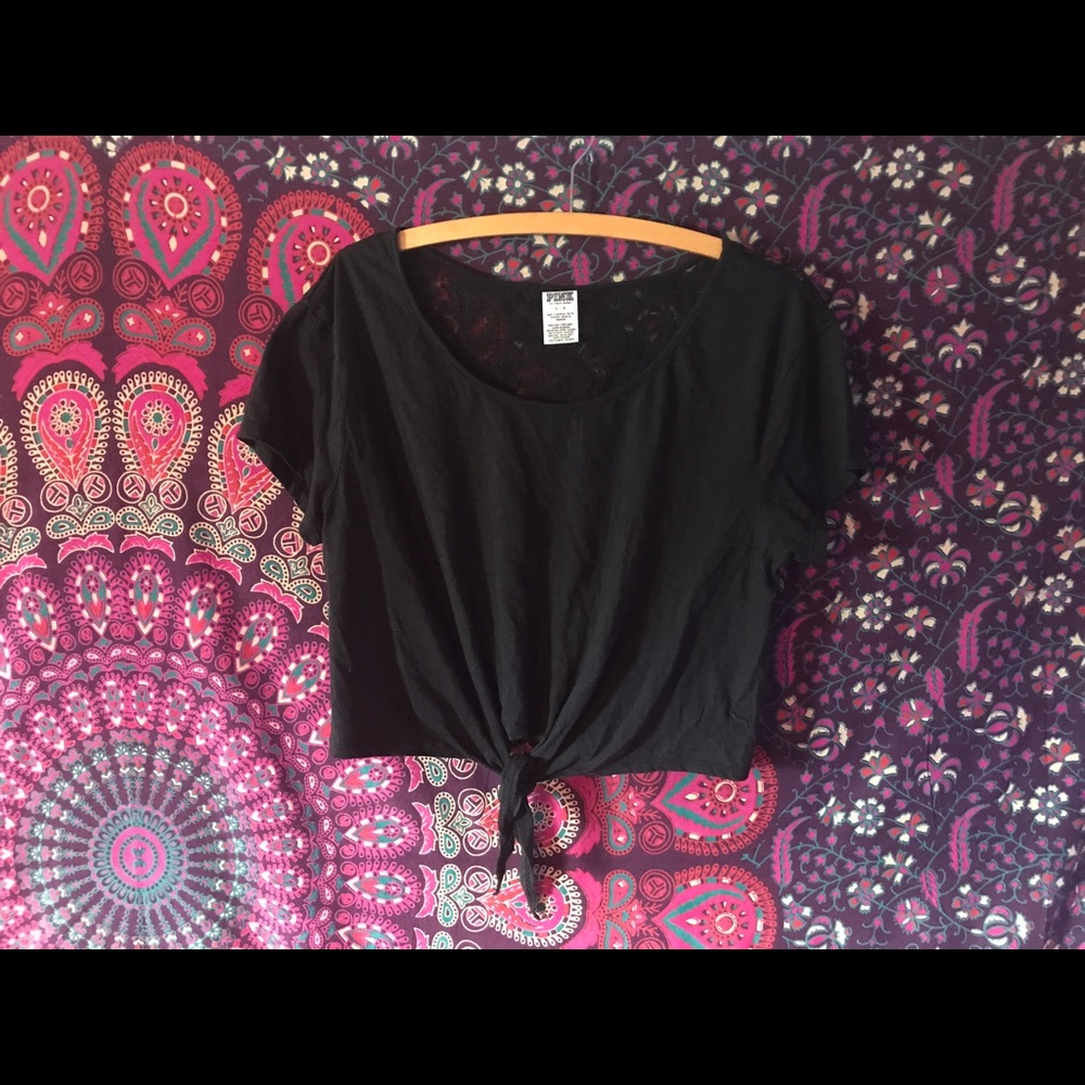 Victoria's Secret PINK black lacey shirt