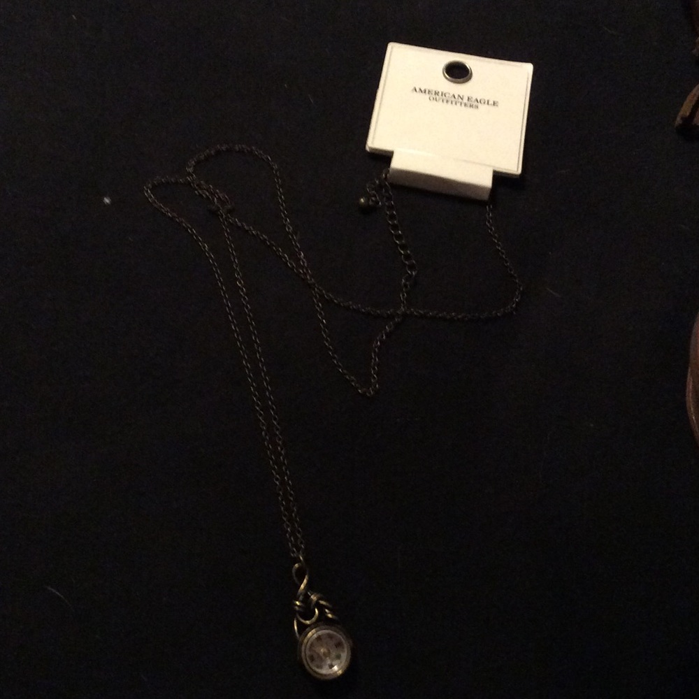 AE Long compass necklace