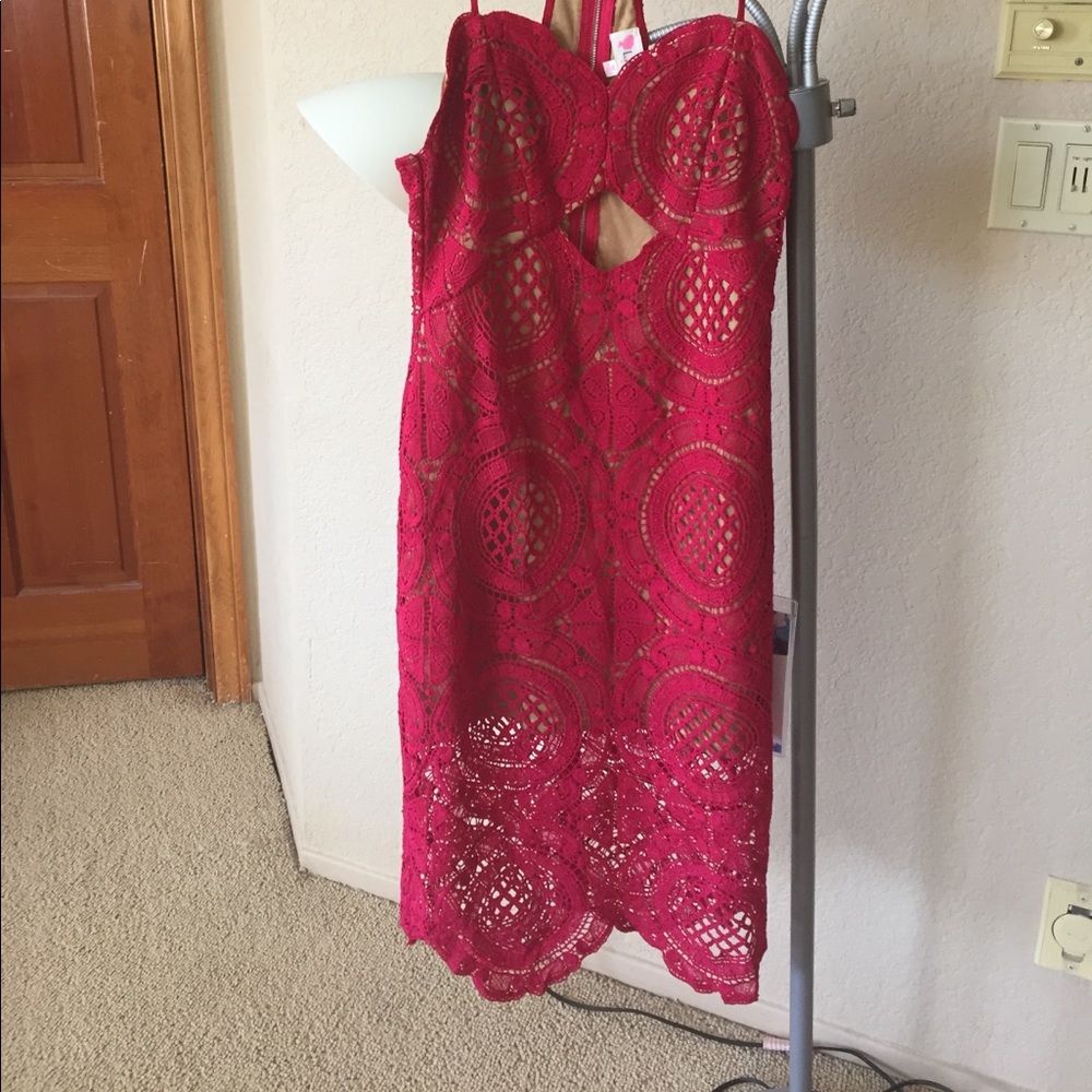 Red Crochet Dress