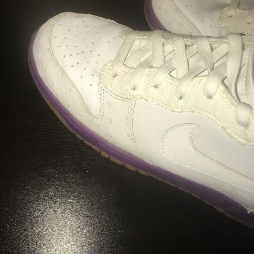Nike Dunk High Deluxe Ostrich White/Purple Sz 10