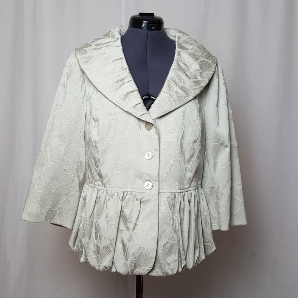 J JILL Womens size 14 Gray Floral Emboss Stretch