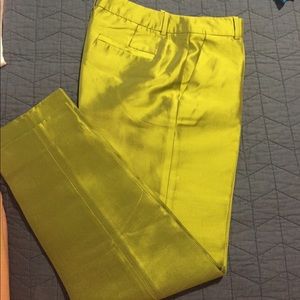 Silk green tapered trousers