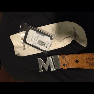 Authentic Red reversible MCM belt