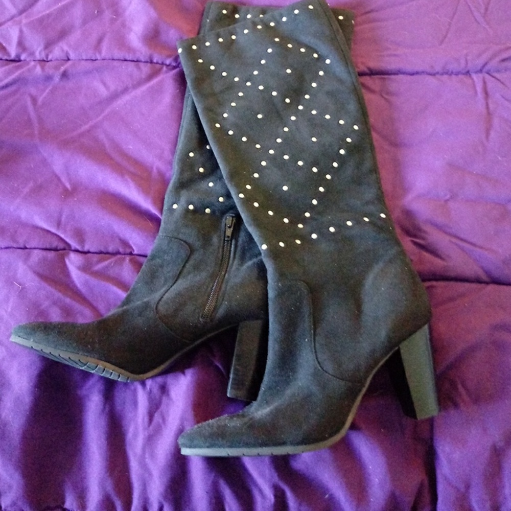 Black knee high boots