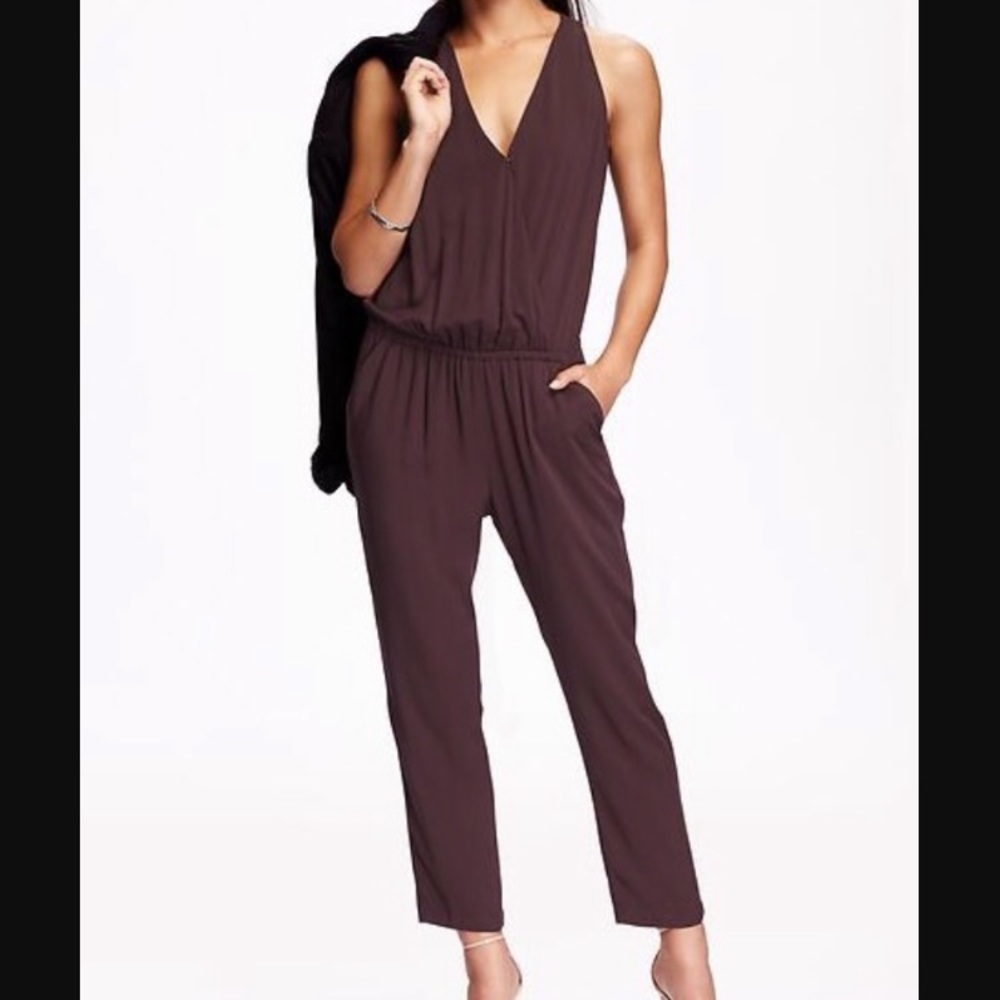 NWOT! Burgundy jumpsuit!