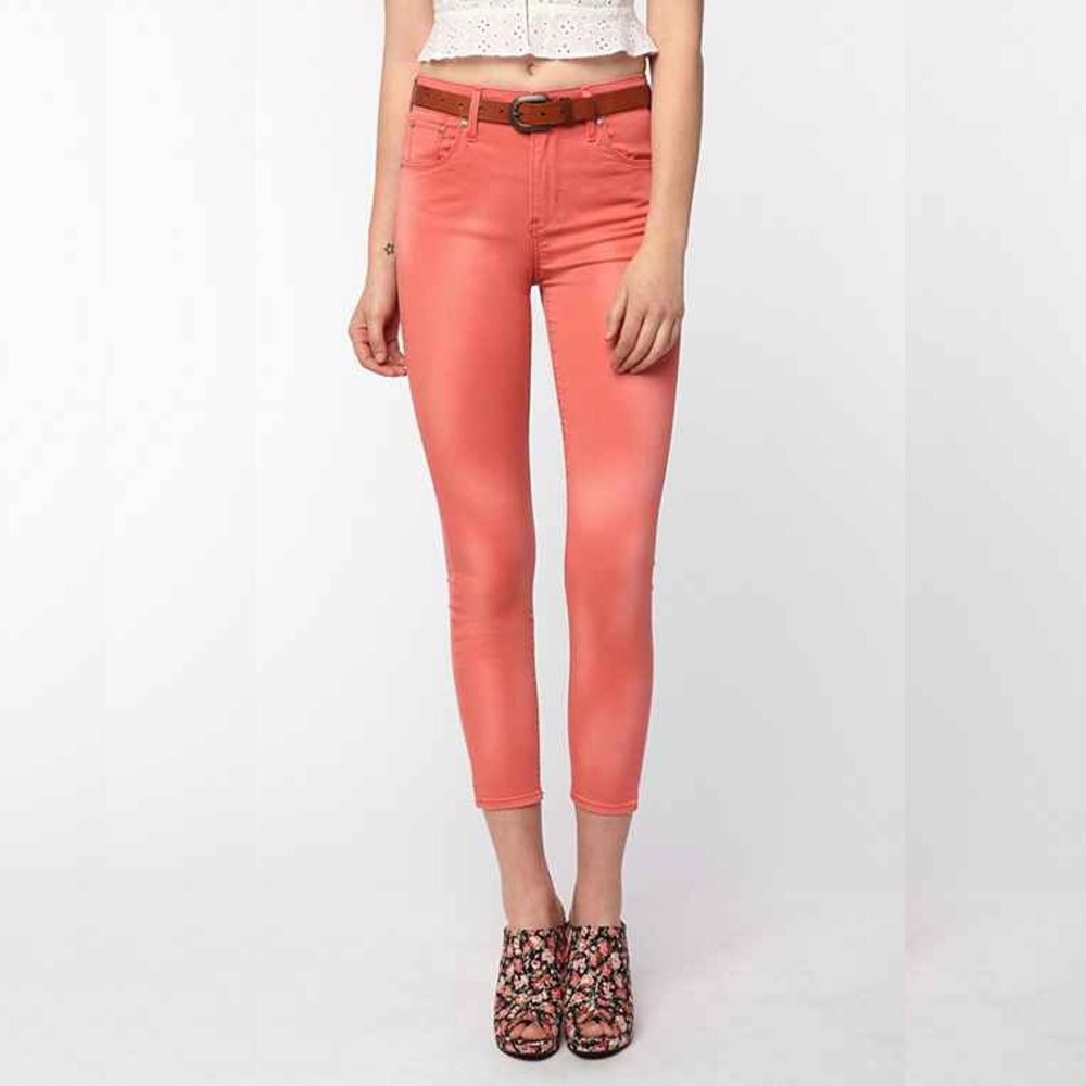Levi's High Rise Skinny Ankle Jeans Coral Pink 26