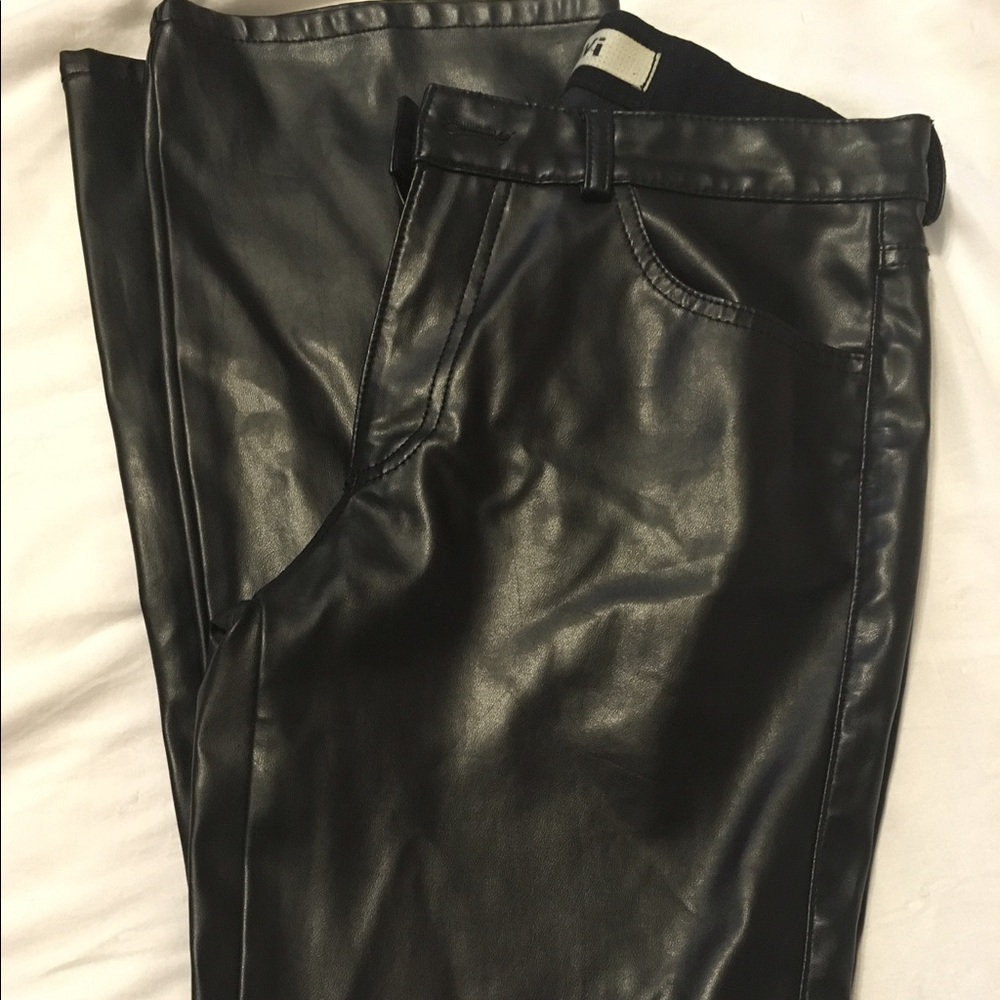 Mavi black faux leather jeans size 31/32