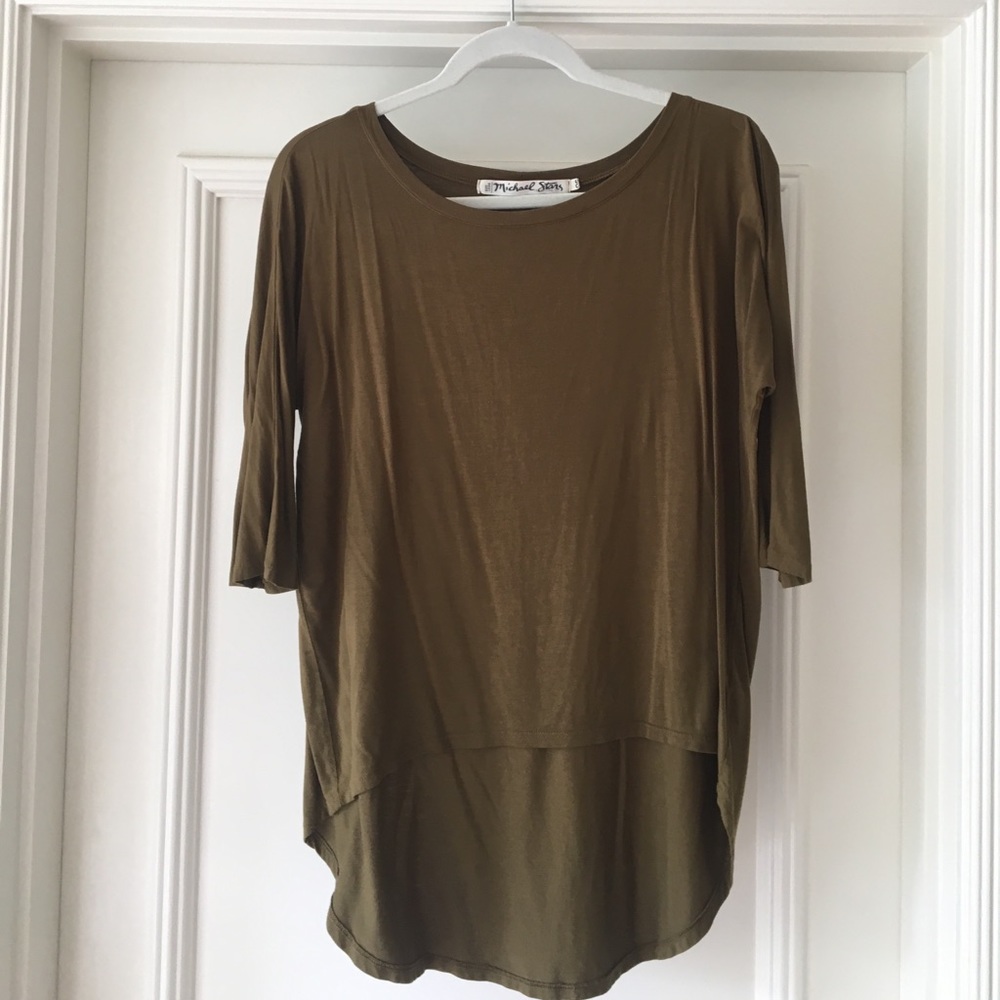 Michael Stars 3/4 Sleeve Scoop Neck Tee