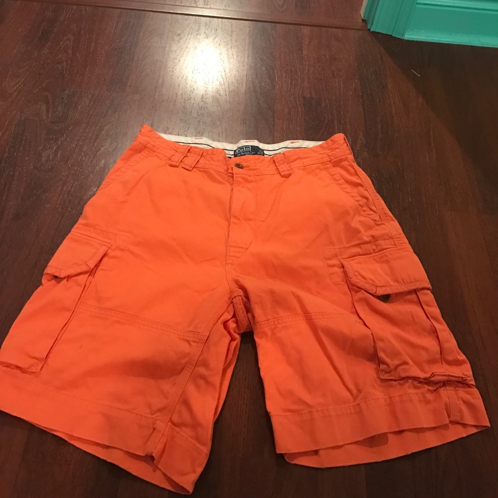 Orange Ralph Lauren Cargo Shorts