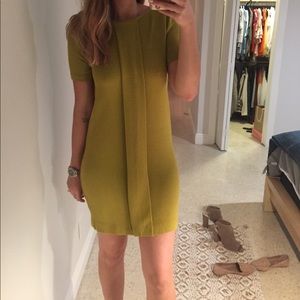 Chartreuse stretch fitted dress