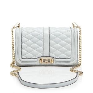Rebecca Minkoff Quilted Love Crossbody Light Blue