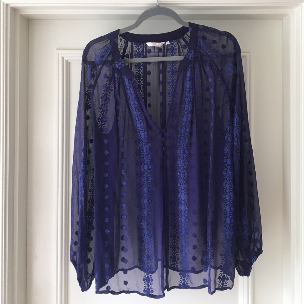Zoa NY Shear Blue Blouse