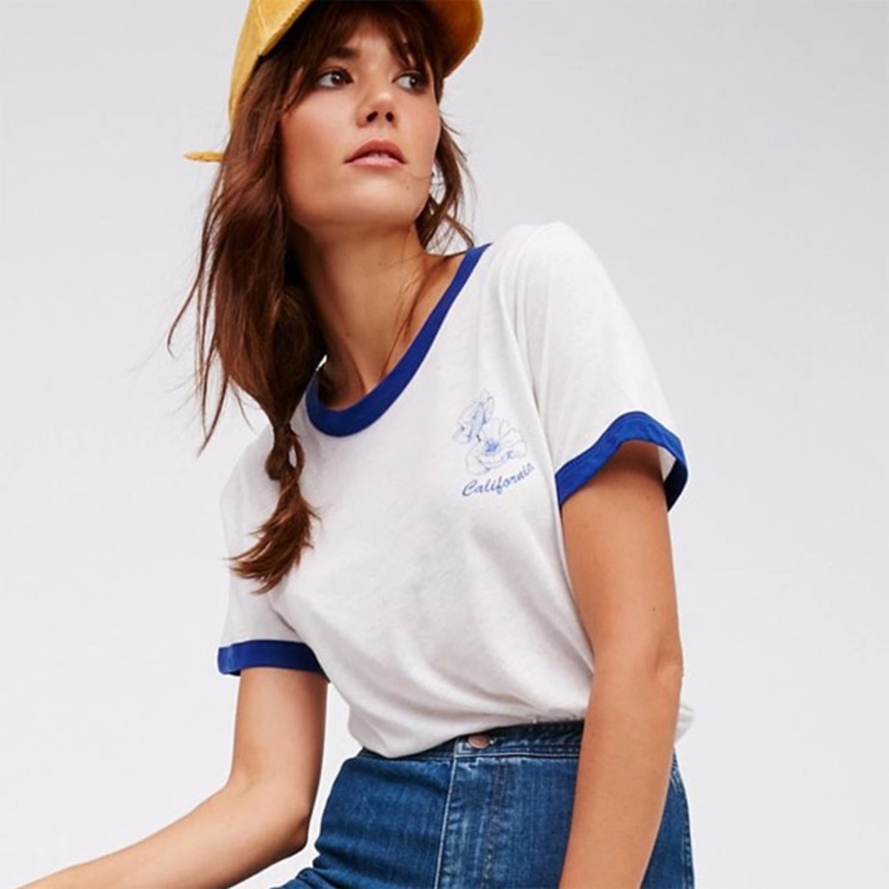 CALIFORNIA Ringer TEE Graphic Vintage T-Shirt NEW - Picture 2 of 8