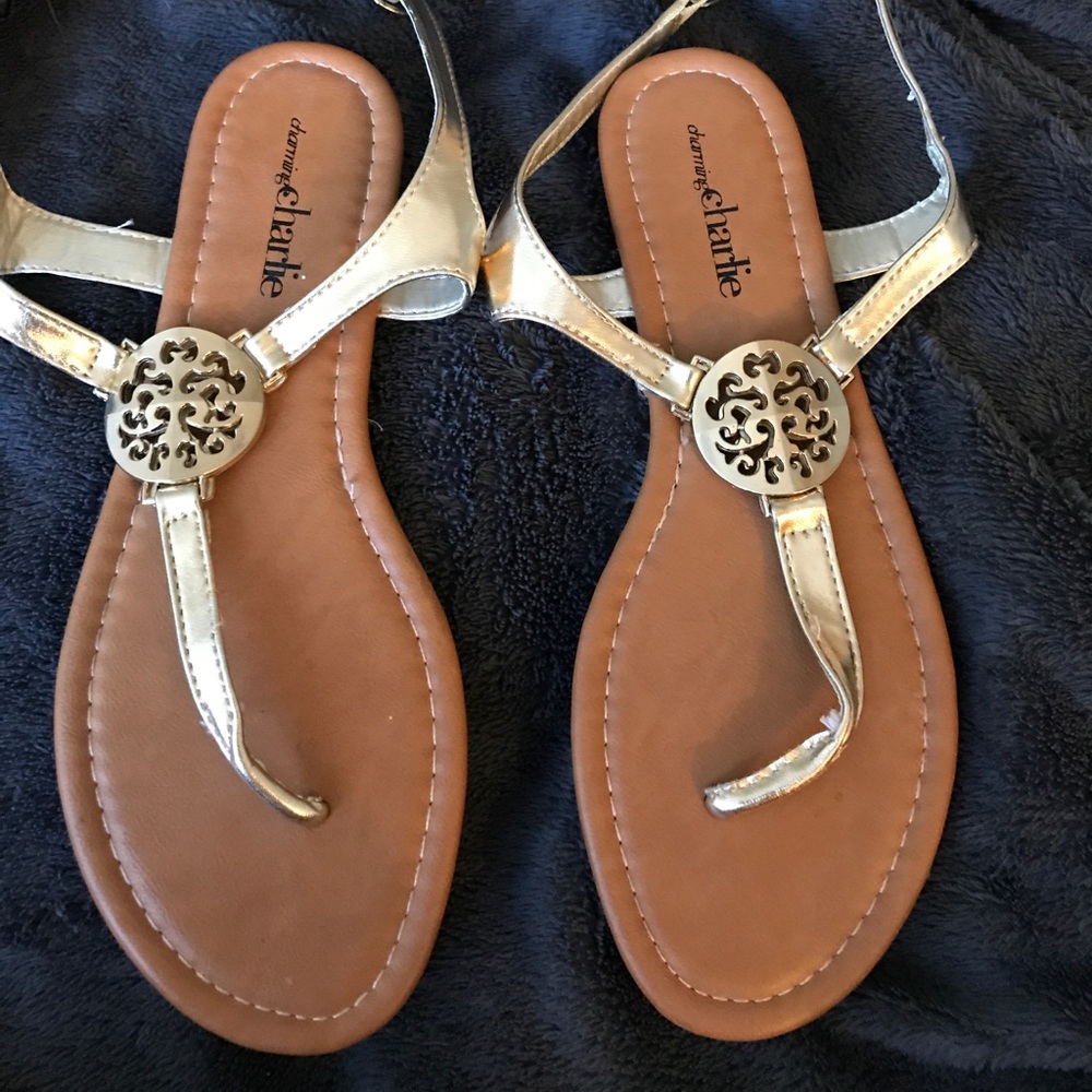 Golden gladiator sandals