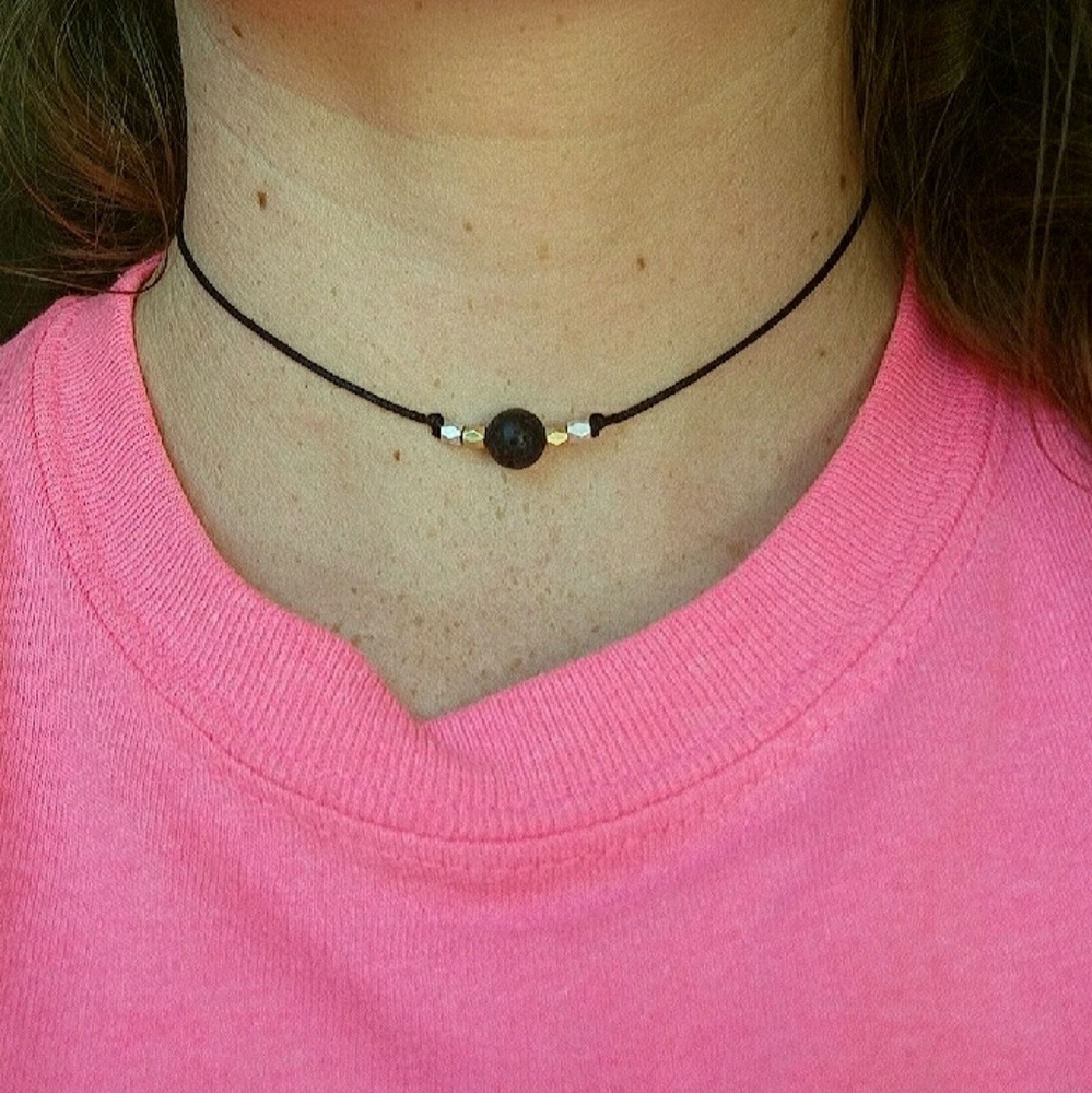 Lava Stone Choker Necklace - Picture 6 of 8