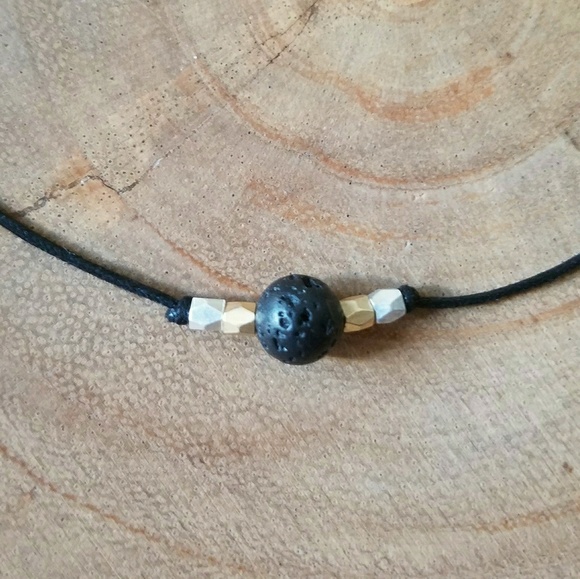 Lava Stone Choker Necklace - Picture 2 of 8