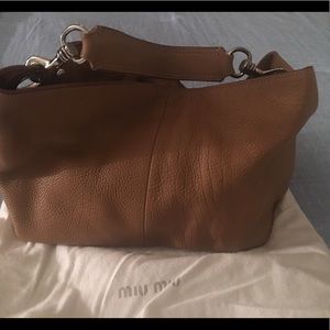 Miu Miu Handbag Tan and Silver Accessories.