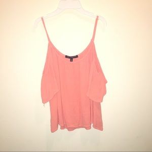 pink shoulder cut top
