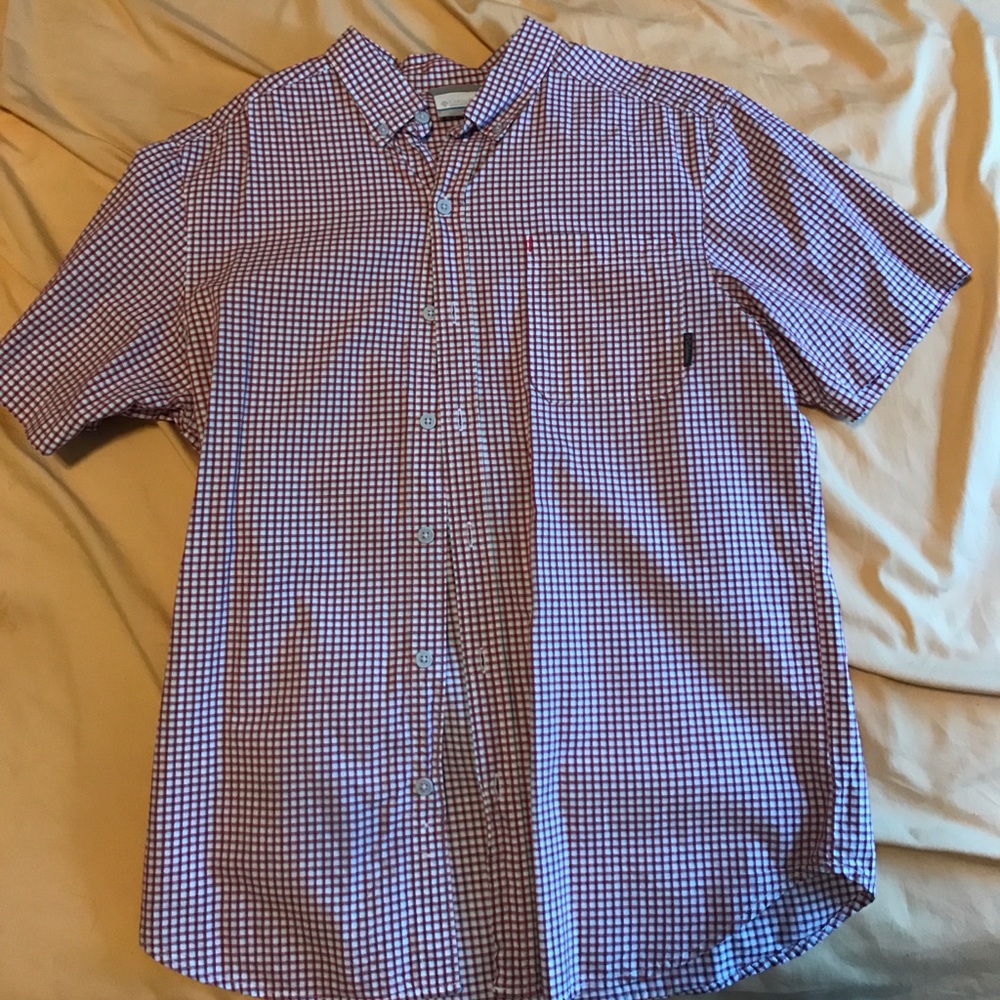 Red Columbia dress Tee