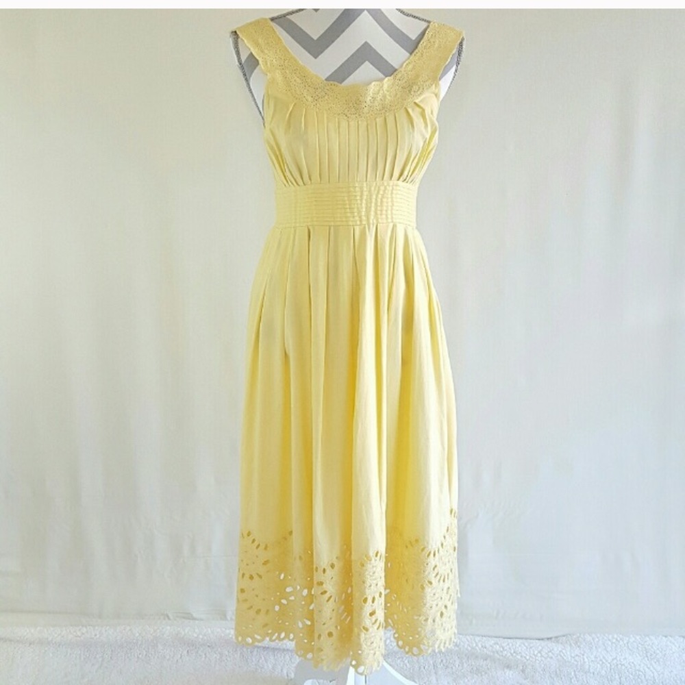 Catherine malandrino yellow sundress size 8