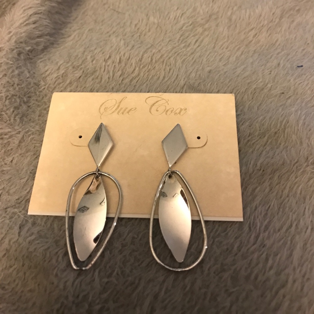 Silver post earrings