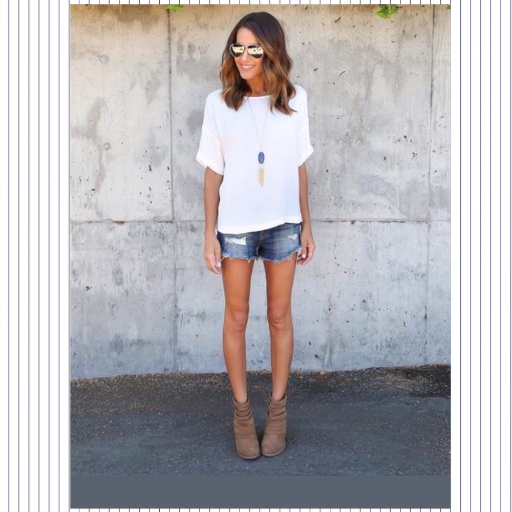 White Chiffon tee NWT