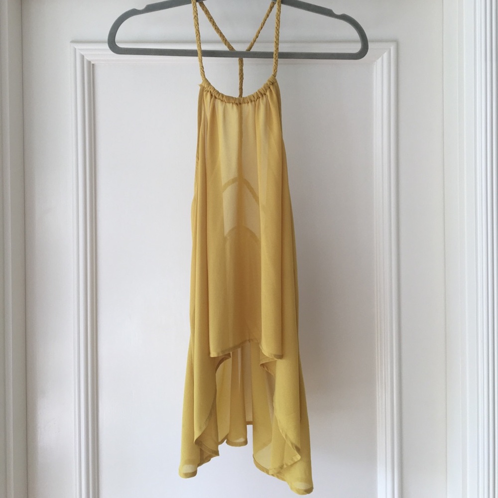 Shear Yellow Braided Top