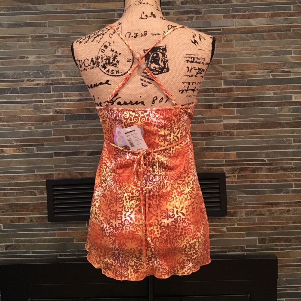 Orange Creme Strappy Lightly Padded Tank Top BB155 - Picture 3 of 3