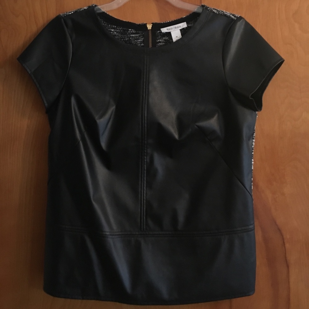 White House Black Market Leather Tee