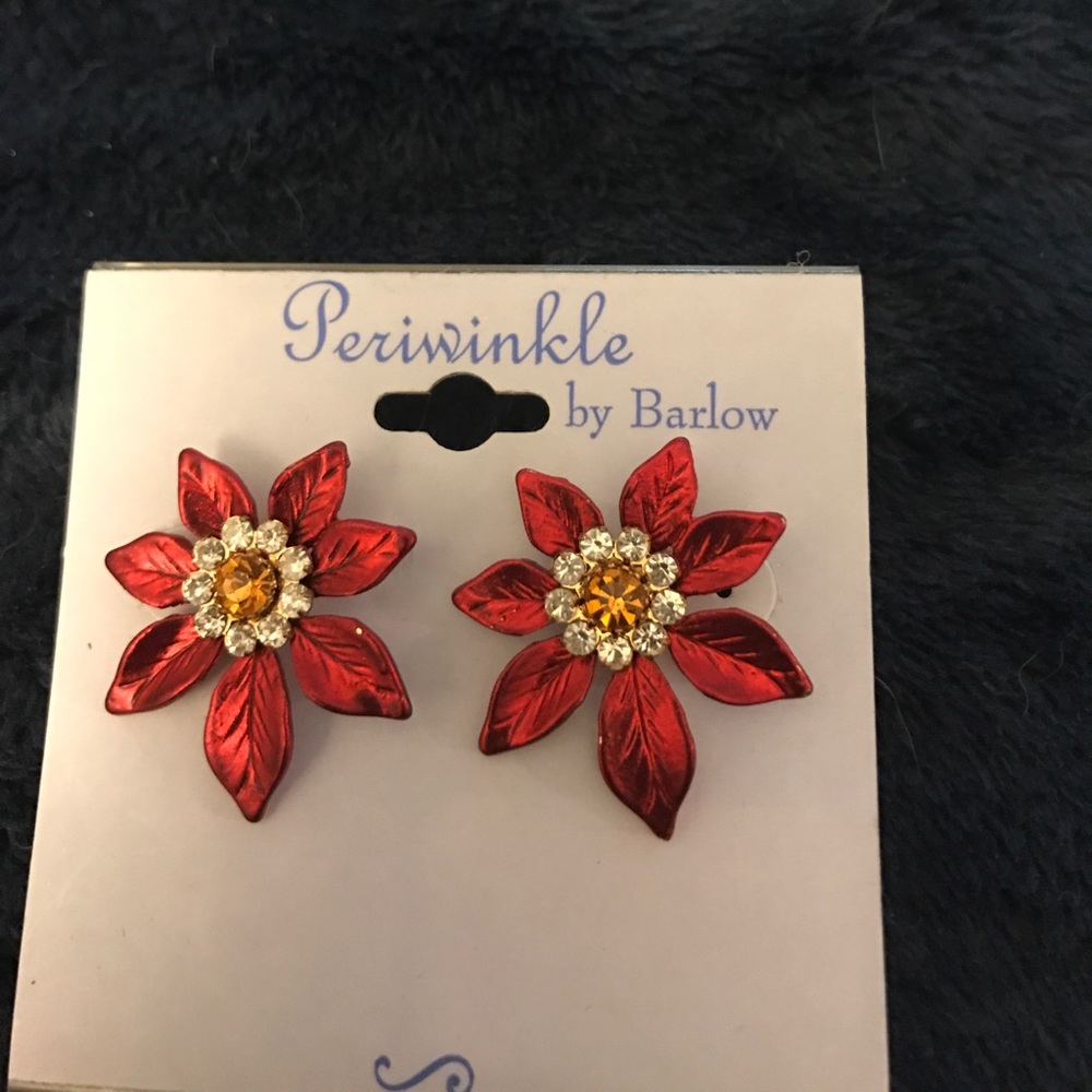 Poinsettia post earrings
