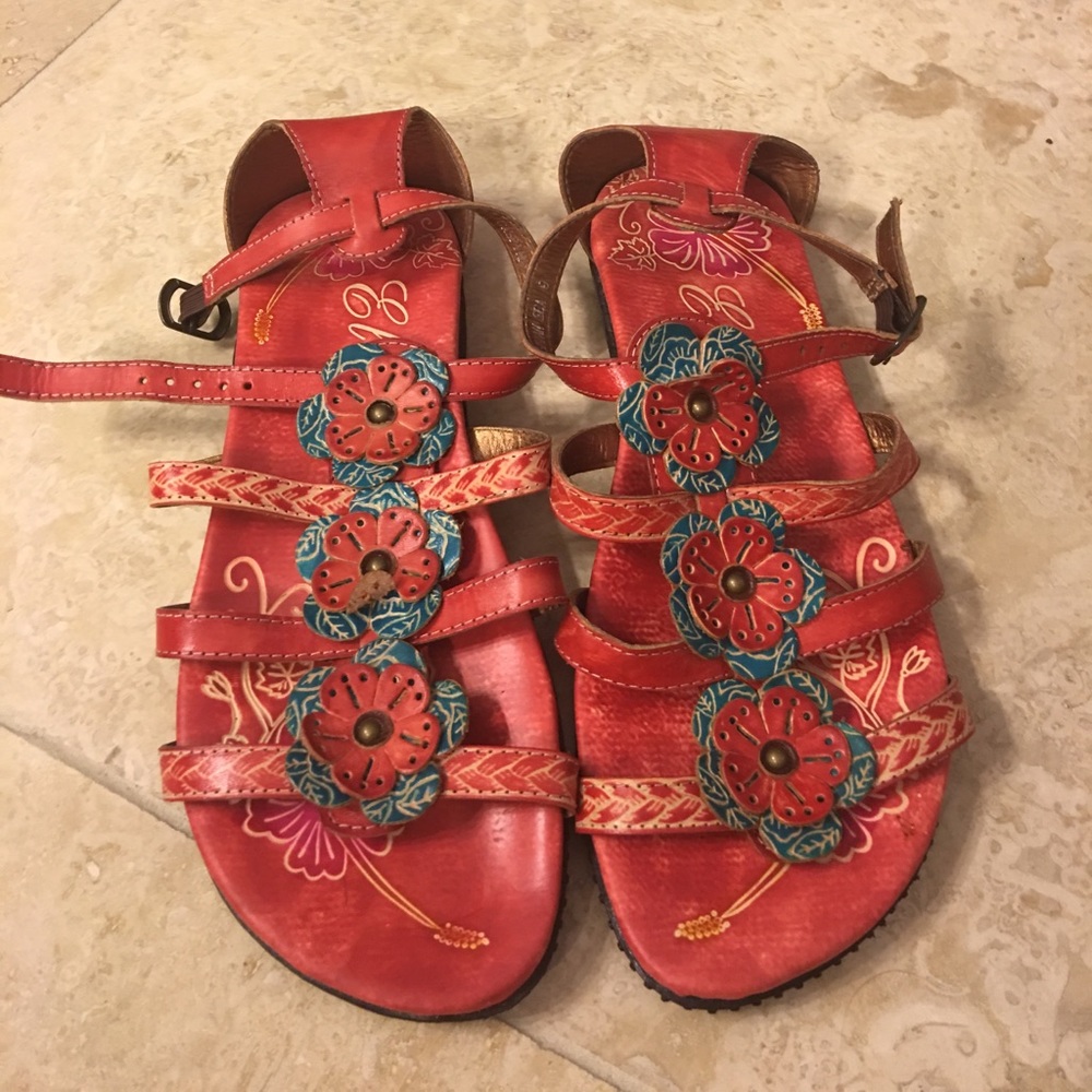 Corks red sandals size 9