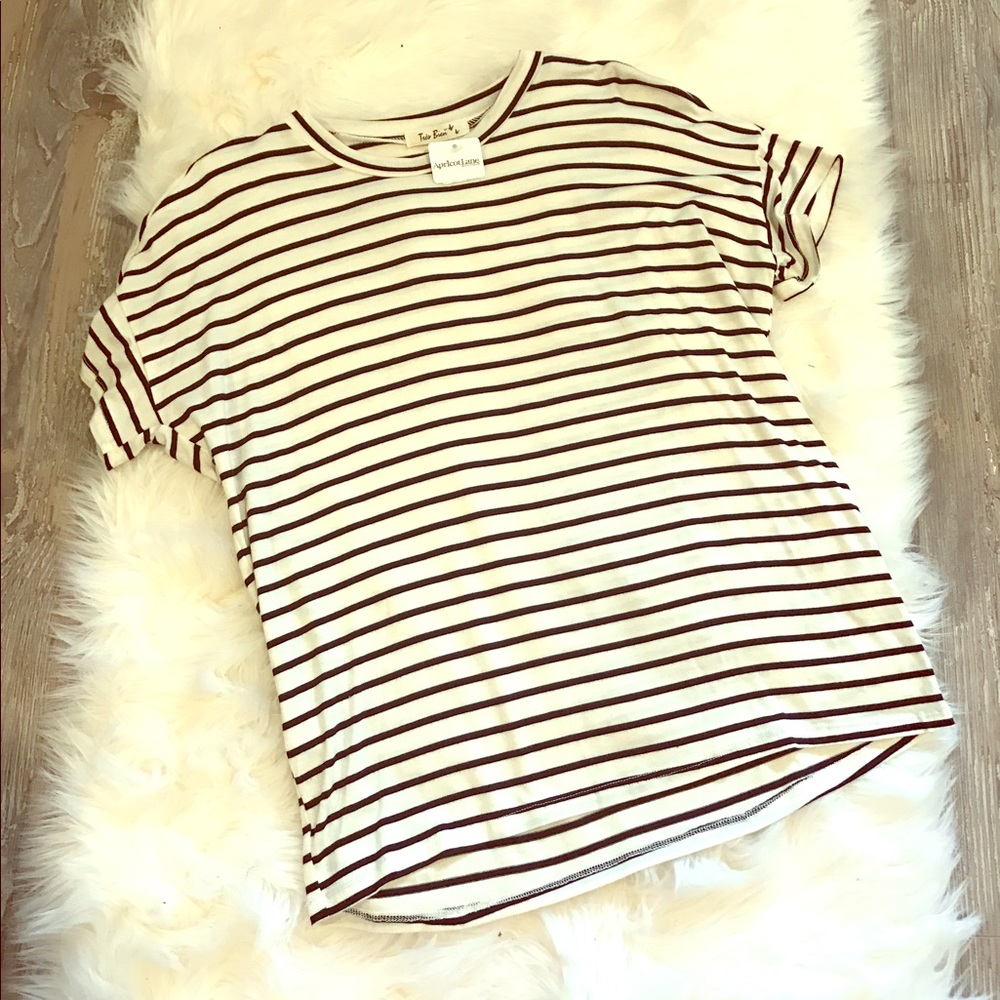 NEW WITH TAGS! Black/White Striped Shirt