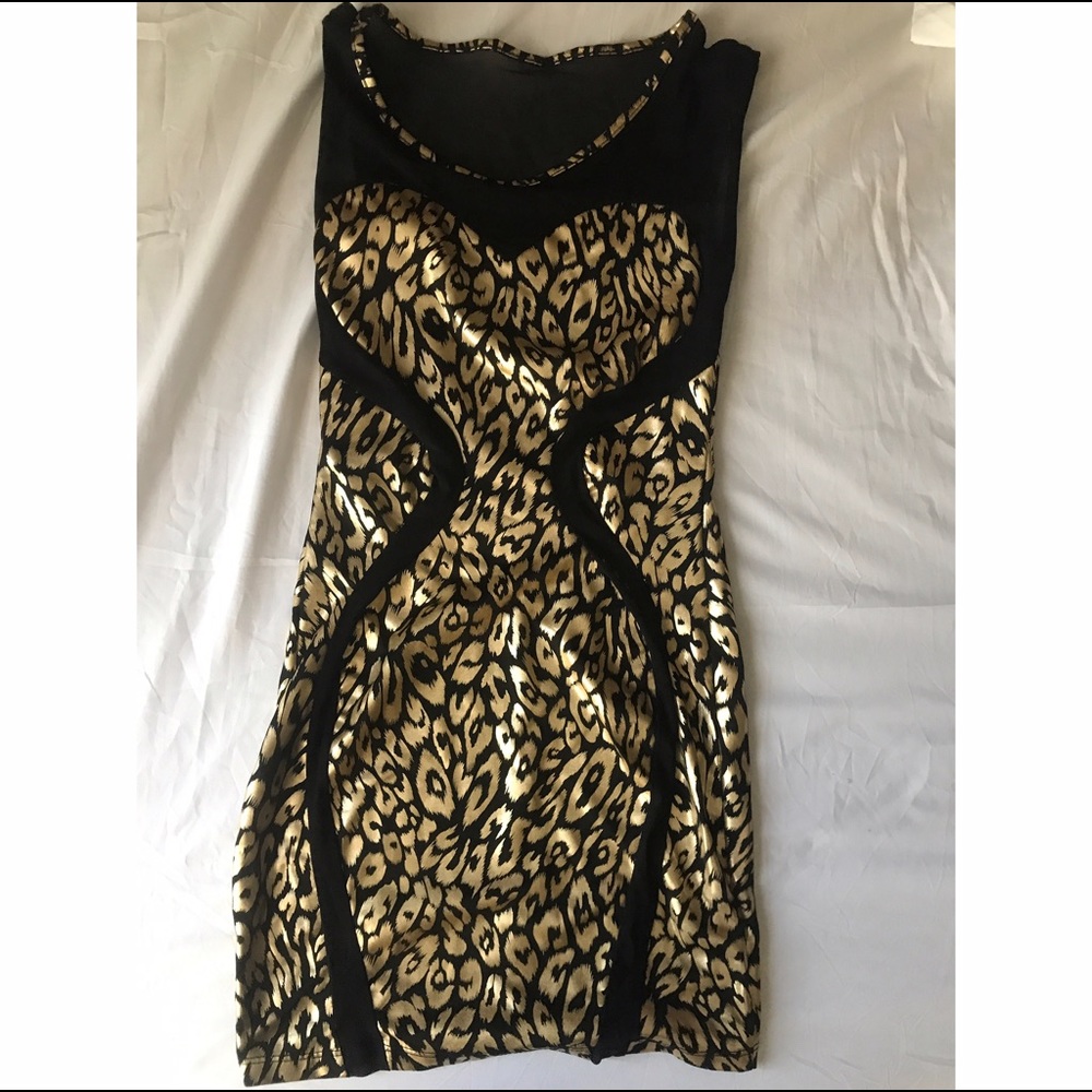 Mesh gold dress
