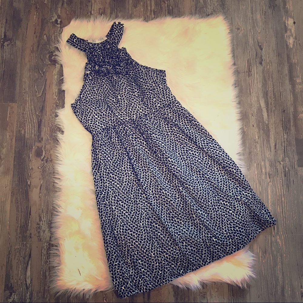 High neck Black and White Dress