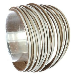 Cream and Tan leather Cuff