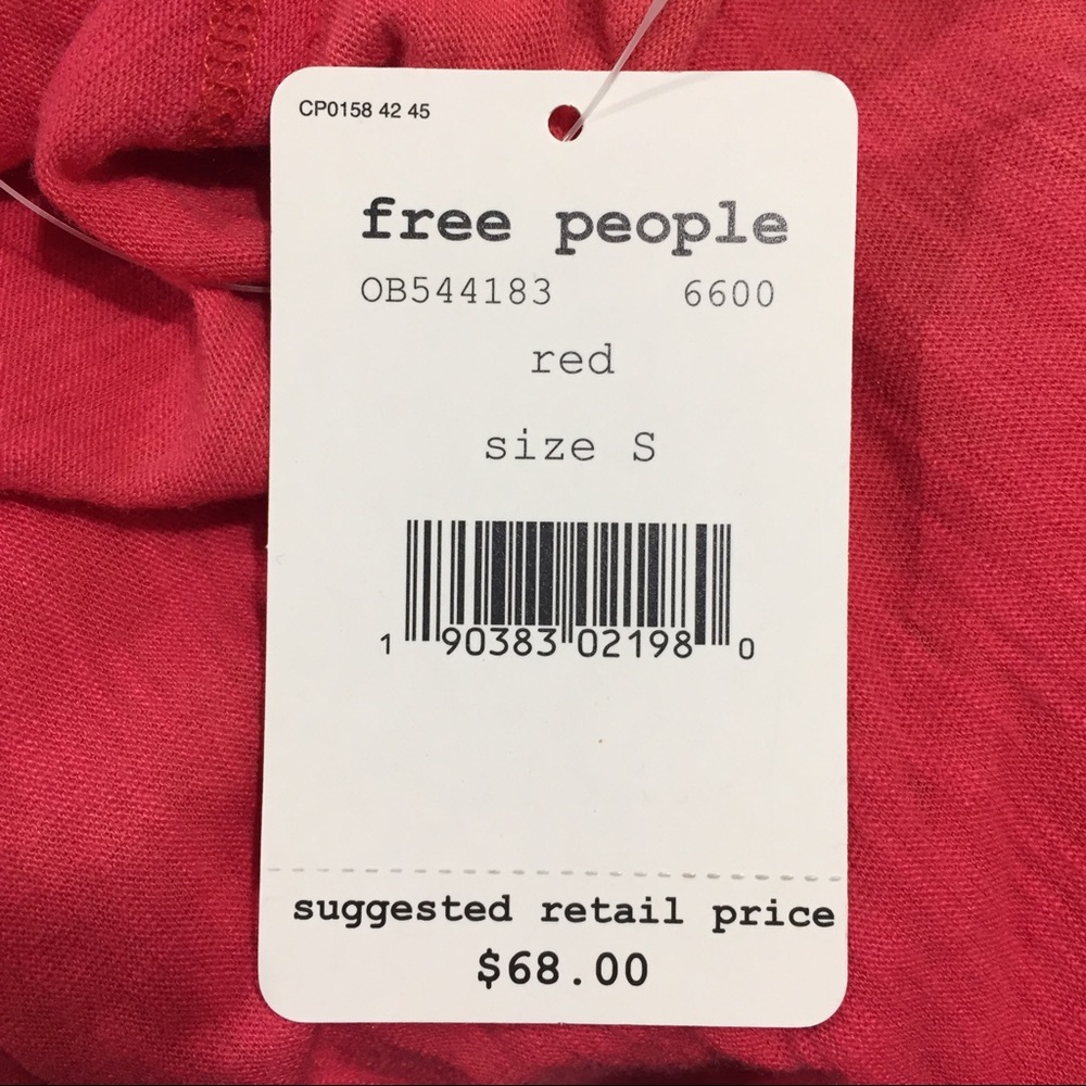 FREE PEOPLE RED CORALINE TEE - Picture 5 of 7
